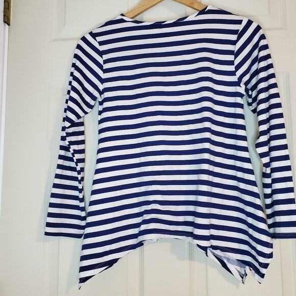 Btween 12 navy blue and white striped long sleeve tee - Picture 2 of 4
